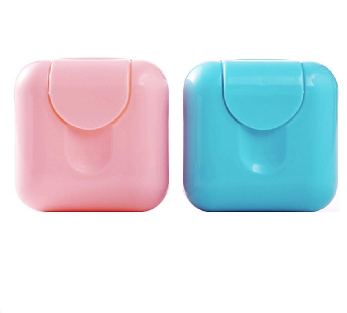 2 PIECES TRAVEL SOAP CASESMALL SIZE PLASTIC SOAP CONTAINER CASE BOX HOLDER ORGANIZER FOR HOME OUTDOOR HIKING CAMPING TRAVEL