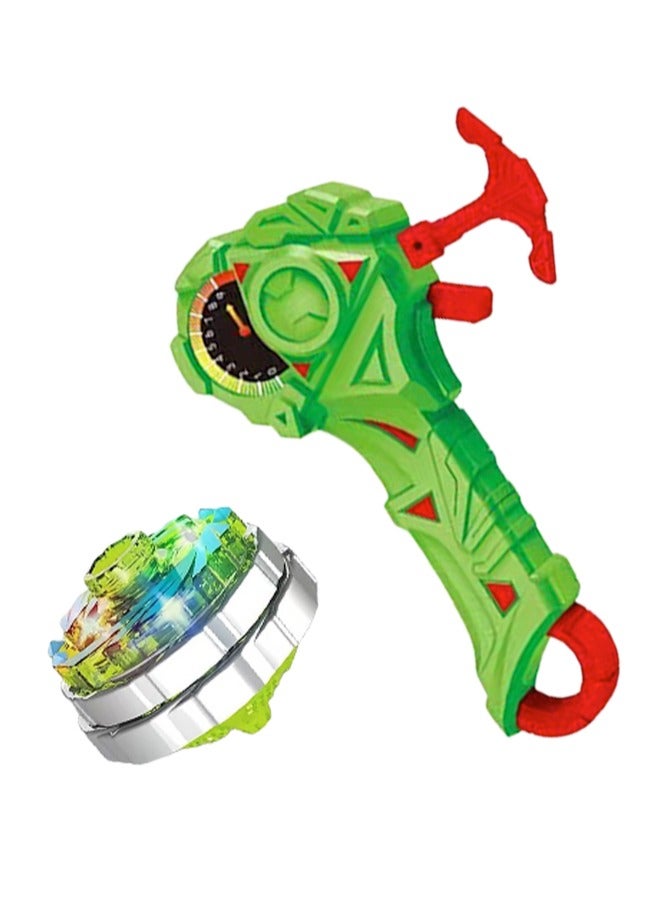 Children's Toys Battle Gyro Upgraded Alloy Light-up Gyro Toys Set Cool Sparring Launcher Suitable for More Than 7 Years Old Boys Girls Toys Gifts (Green) - Image 1