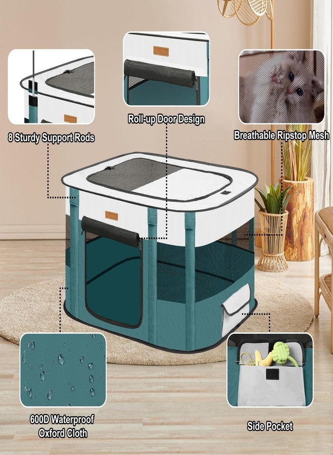 Akinerri Dog Playpen - Foldable Cat Play Pens for Pubby,Kitten, Rabbit,Portable Pet Tent with Carring Bag for Indoor/Outdoor Travel Camping (Blue-Small) - Image 4