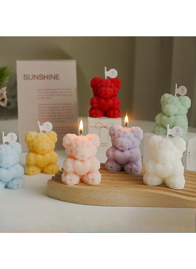 Generic Bear Aromatherapy Candle | Exclusive Gift for UAE Festivals - Natural Essential Oil Fragrance, Eid al Fitr/Christmas/National Day Atmosphere Home Decor, Luxury Healing Aromatherapy Gift Box（blue）  - Image 5