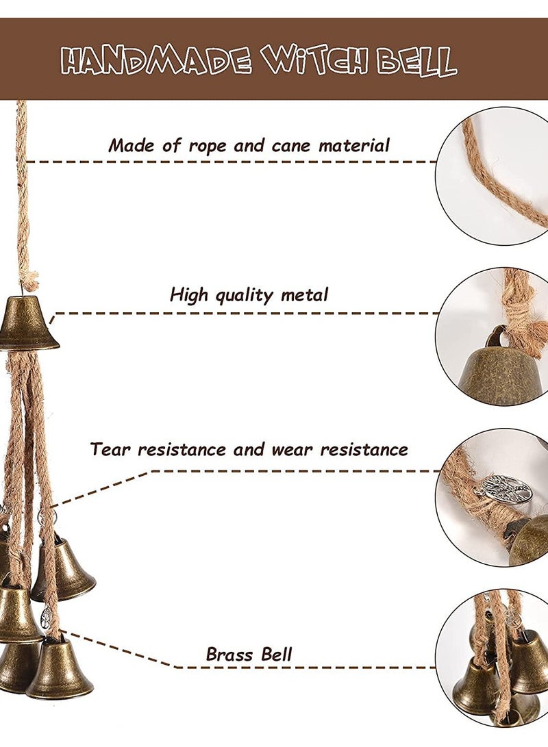 SOLARAE Witches Bells, Door Protection Charm & Boho Wind Chimes Ornaments (48mm), Magic Witchy Decor for Porch, Garden, and Window - Image 3