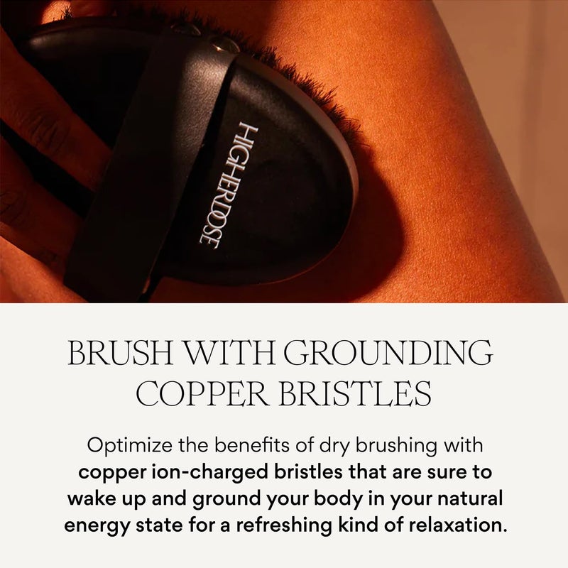 HigherDOSE Copper Dry Brushing Body Brush - Ion-Charged Dry Brush & Lymphatic Drainage Massager to Promote Circulation and Exfoliate for Glowing Skin - Everyday Antimicrobial Body Scrubber - Image 3