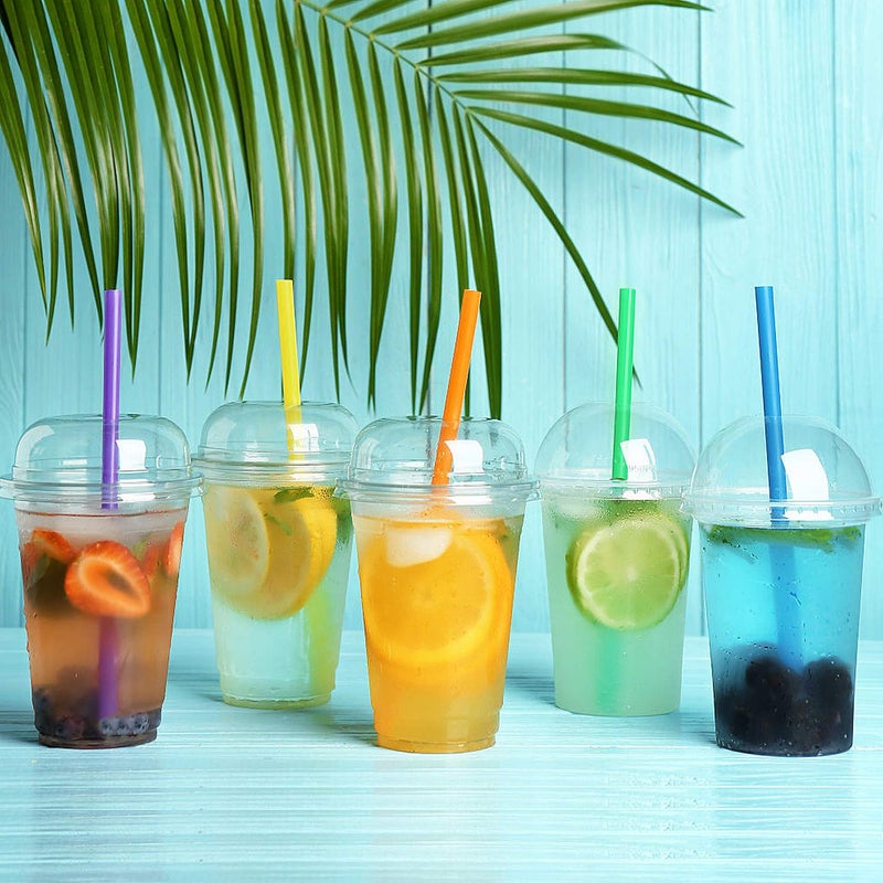 RENYIH 300 Pcs Multi Colors Jumbo Smoothie Straws Boba Straws Plastic Milkshake Straws Disposable Wide-mouthed Large Individually Wrapped Straws(0.43"" Wide X 9.45"" Long) - Image 5