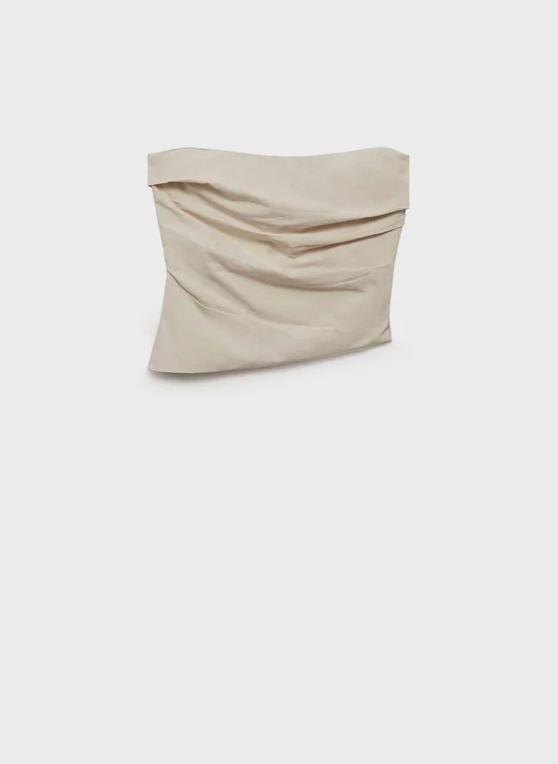 MANGO Asymmetrical Strapless Top
