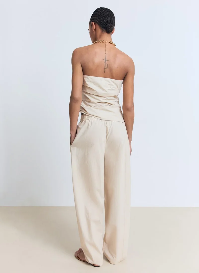 MANGO Asymmetrical Strapless Top