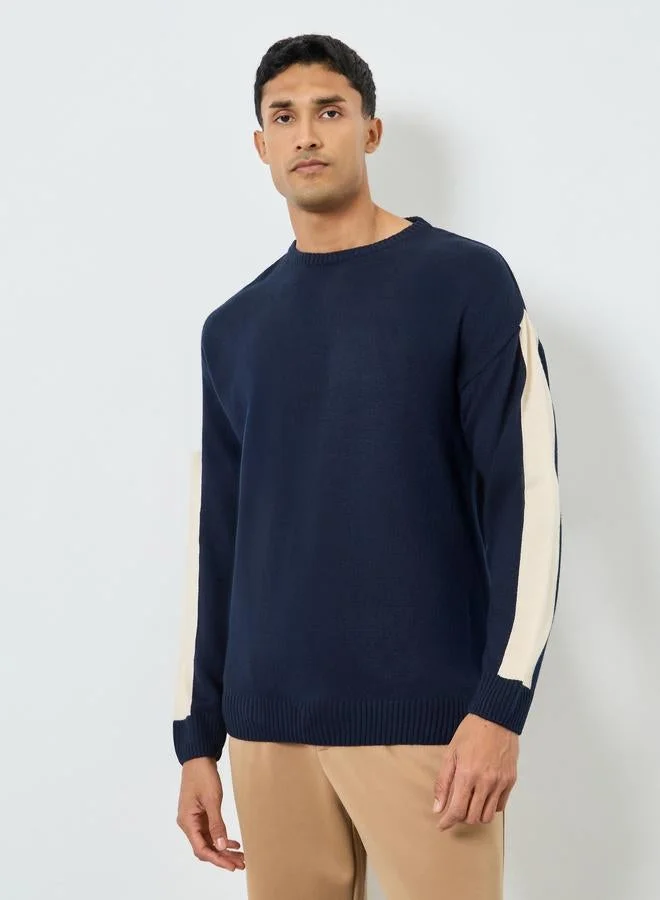 ستايلي سويتر بأكمام كتل ألوان وقصة واسعة