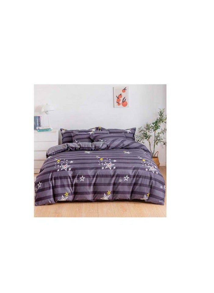 PROMASS 6-Piece King Size Duvet Cover Set Microfibre Comet 1 Duvet Cover 220x240 cm, 1 Fitted Sheet 200x200+25 cm, 4 Pillow Cases 48x74cm Multicolour - Image 2