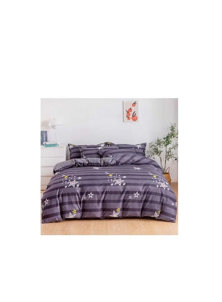 PROMASS 6-Piece King Size Duvet Cover Set Microfibre Comet 1 Duvet Cover 220x240 cm, 1 Fitted Sheet 200x200+25 cm, 4 Pillow Cases 48x74cm Multicolour - Image 1