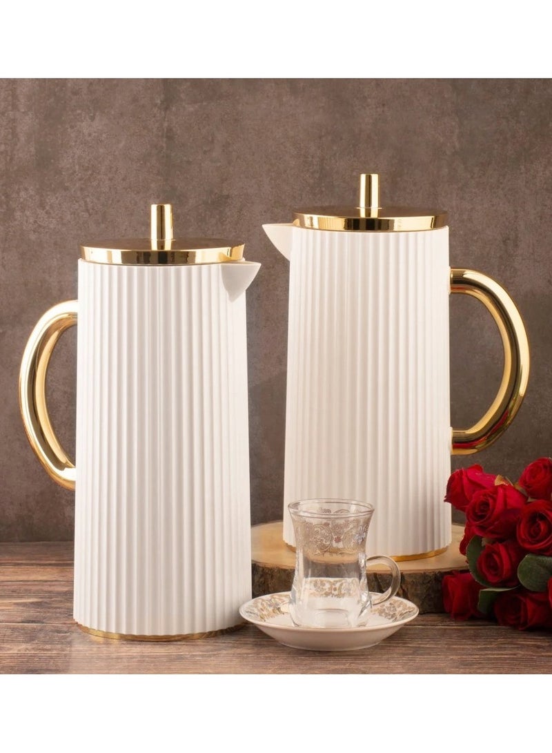 السيف  طقم ترامس لينا للشاي والقهوة من السيف لولؤي/ذهبي - Image 1