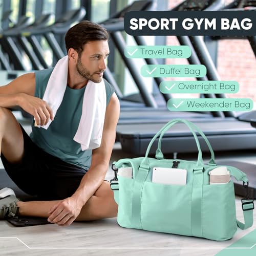 Easyfun Grass Weekender Travel Bag - Small Gym Bag for Men & Women, Overnight Bag with Trolley Sleeve, Airplane Travel Essentials - Image 5