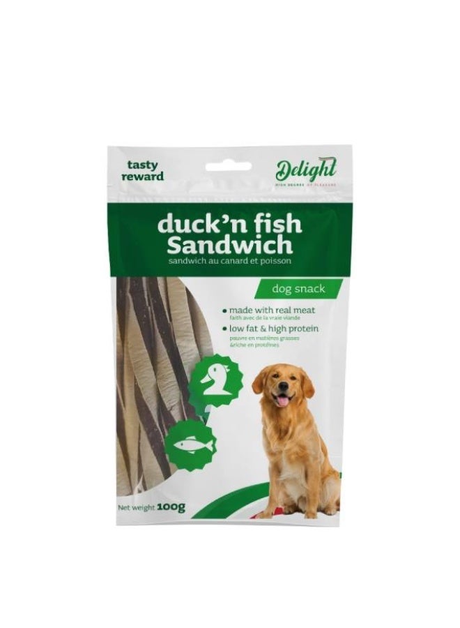 Dog Treats, Duck & Fish Sandwich - 100g, China