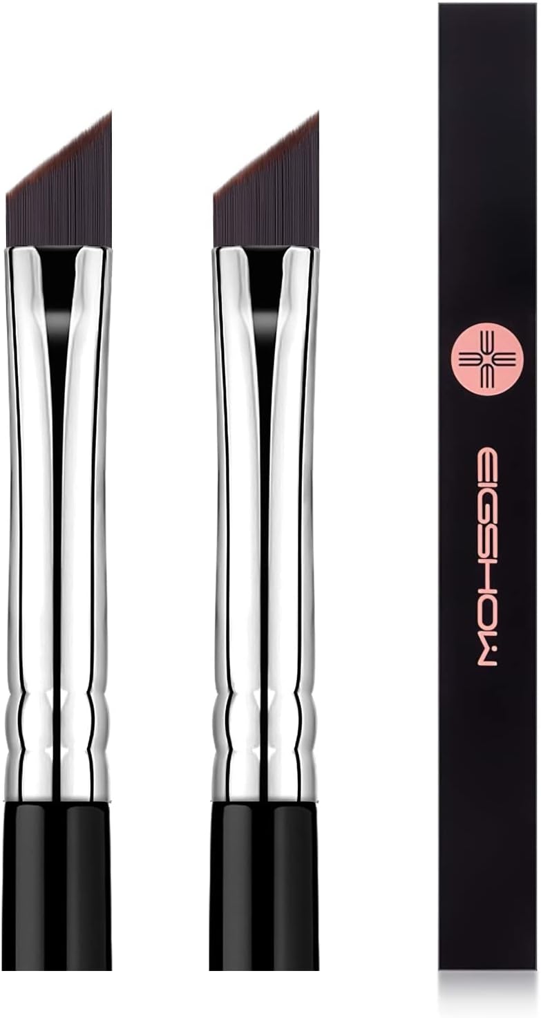 EIGSHOW Eyeliner Makeup Brush 2PCS Makeup Angle Eyebrow Kabuki Brushes, Portable Eye Powder Foundation Brush, Beauty Cosmetic Tool (E835) - Image 1