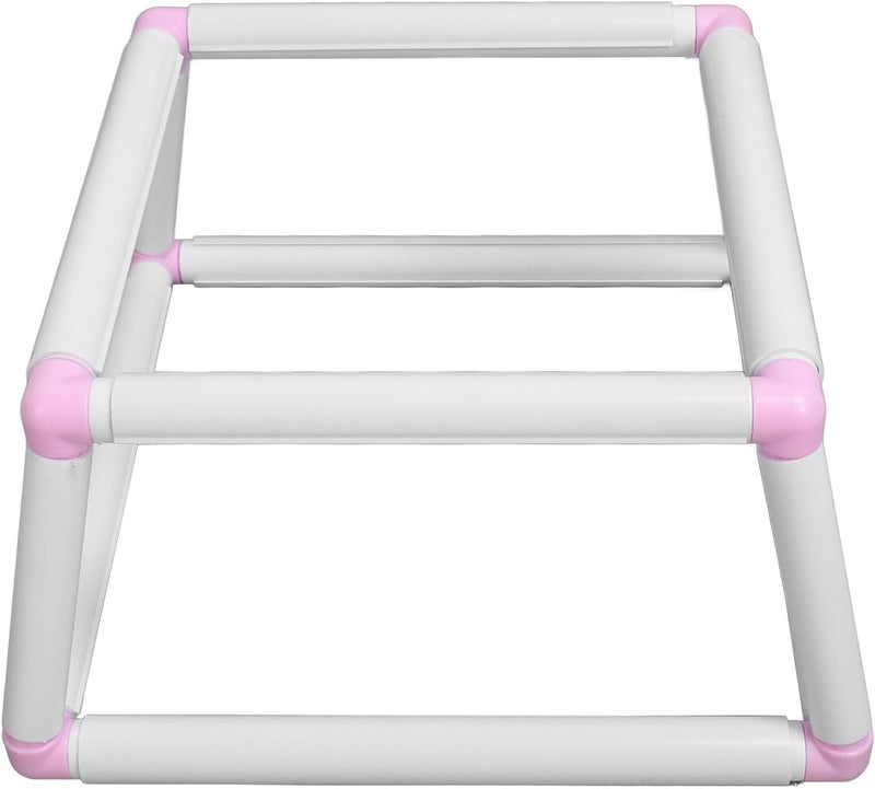 Double Layer Embroidery Frame Stand, Rectangular Plastic Tube Sewing Hoop, Clip On Embroidery Holder with 20 Accessories, Lap Stand for Cross Stitch, Punch Needle and French Style (Pink) - Image 3