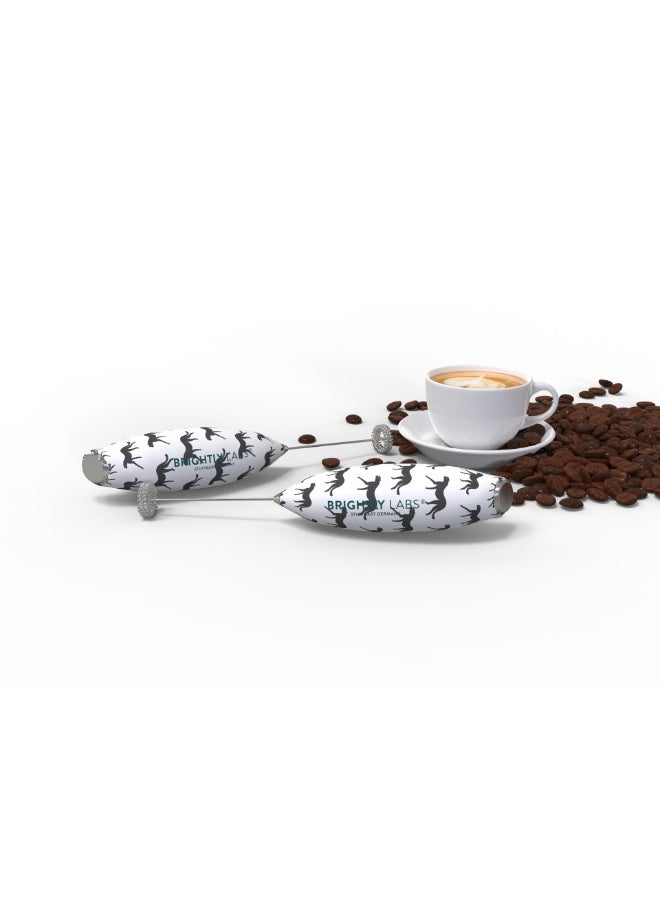 Upgrade Your Coffee Experience with Our Powerful Titanium Motor Handheld Milk Frother - Electric Whisk, Foamer, Mixer & Blender for Frappe, Latte, Matcha - Includes Stand for Convenience.