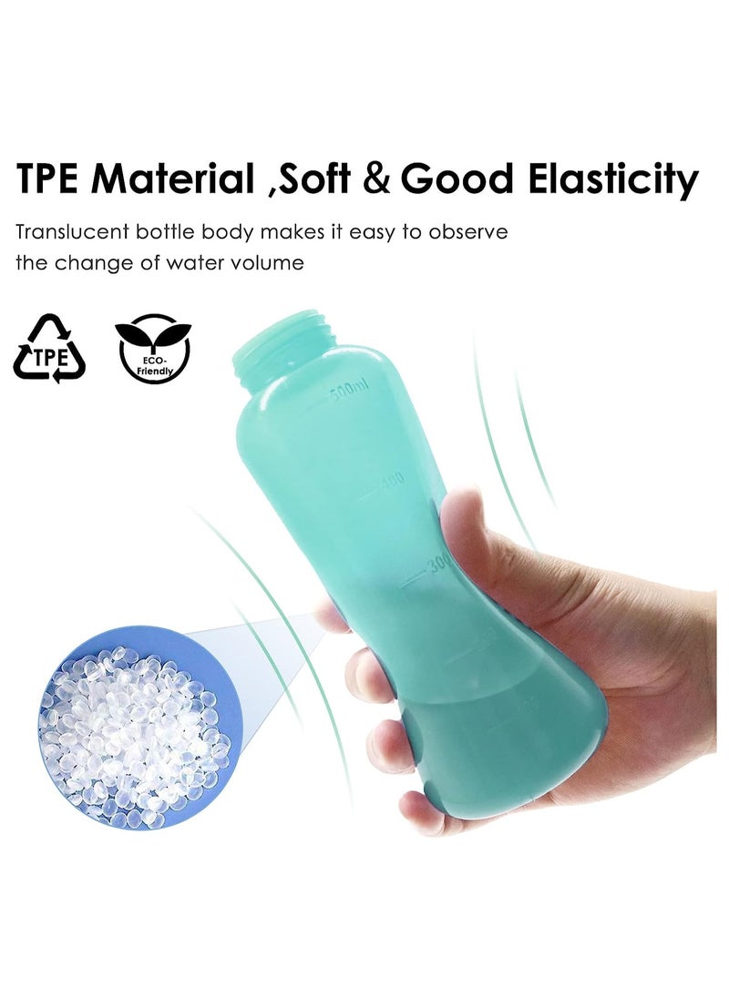 ماركة غير محددة Peri Bottle Travel Shattaf, Portable Travel Bidet with Carry Bag,TPE Material Can Be Boiled, 500ml Capacity with 2 Sealing Ring,Essentials for Postpartum Perineal Care,Hemorrhoid Treatment Green  - Image 2