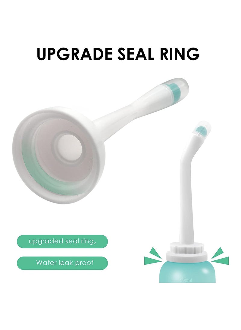 ماركة غير محددة Peri Bottle Travel Shattaf, Portable Travel Bidet with Carry Bag,TPE Material Can Be Boiled, 500ml Capacity with 2 Sealing Ring,Essentials for Postpartum Perineal Care,Hemorrhoid Treatment Green  - Image 4