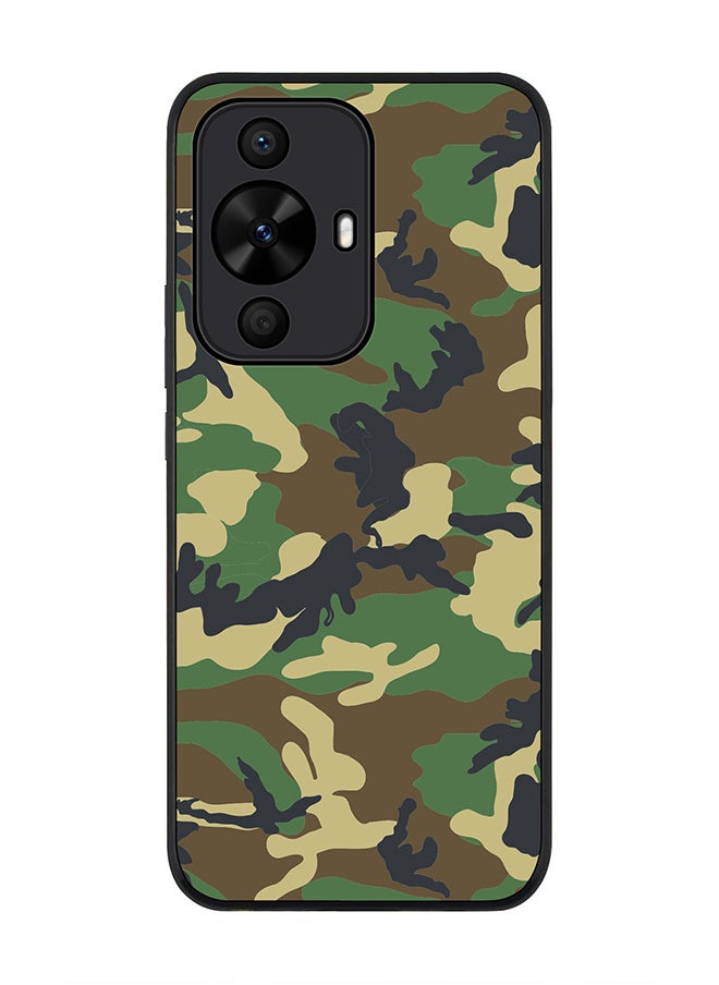 Stylizedd Rugged Black edge case for Huawei nova 12s / Huawei nova 11/ Huawei nova 12 Lite 4G, Slim fit Case Flexible Anti Drop TPU Gel Thin Cover - Jungle Camo  - Image 1