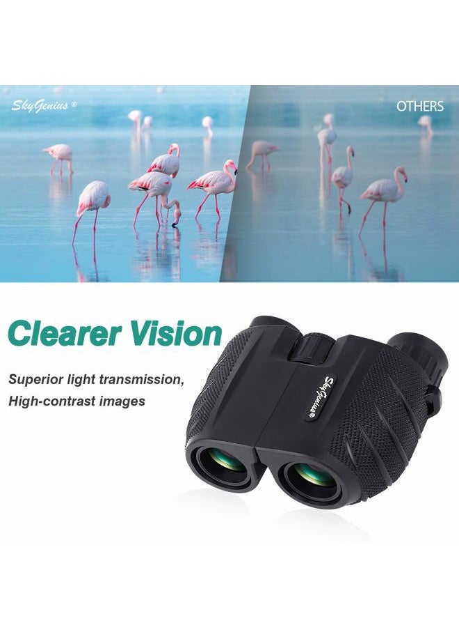 SkyGenius 10x25 Compact Binoculars for Adults and Kids, Small Binoculars for Bird Watching, Pocket Binoculars for Theater and Concerts, Outdoor Travel Sightseeing Hunting Hiking  - Image 2