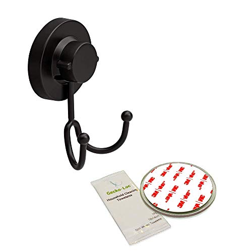 Gecko-Loc Heavy Duty Suction Cup Hooks Shower Accessory Stainless Steel - Black - Image 1