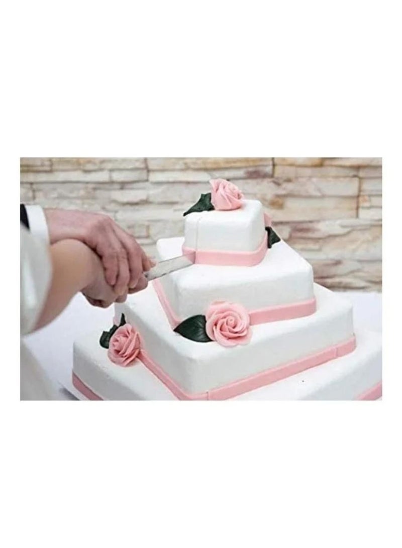 طقم تقديم الكيك، أدوات تقديم فطيرة الكيك مع مقابض من الكريستال الصناعي الأكريليكي، سكين الكيك من الفولاذ المقاوم للصدأ ومجموعة تقديم مثالية لحفلات الزفاف والحفلات والمناسبات - Image 4