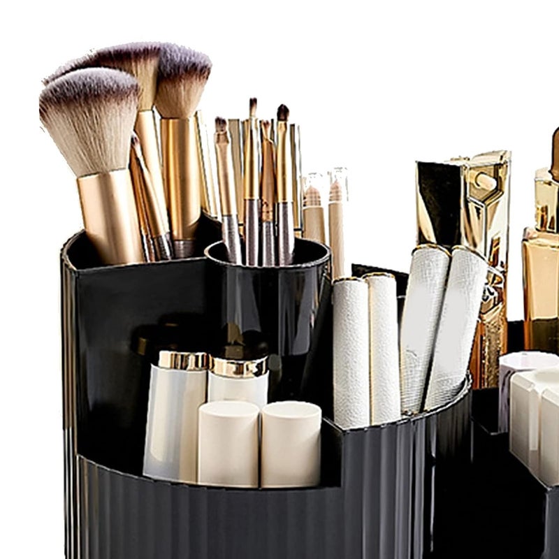 Crobat Desktop Makeup Organizer Cosmetic Storage Box Makeup Brush Holder Eyeshadow Palette Skincare Organizer Container For Women luxurious look (ivory color) - Image 3