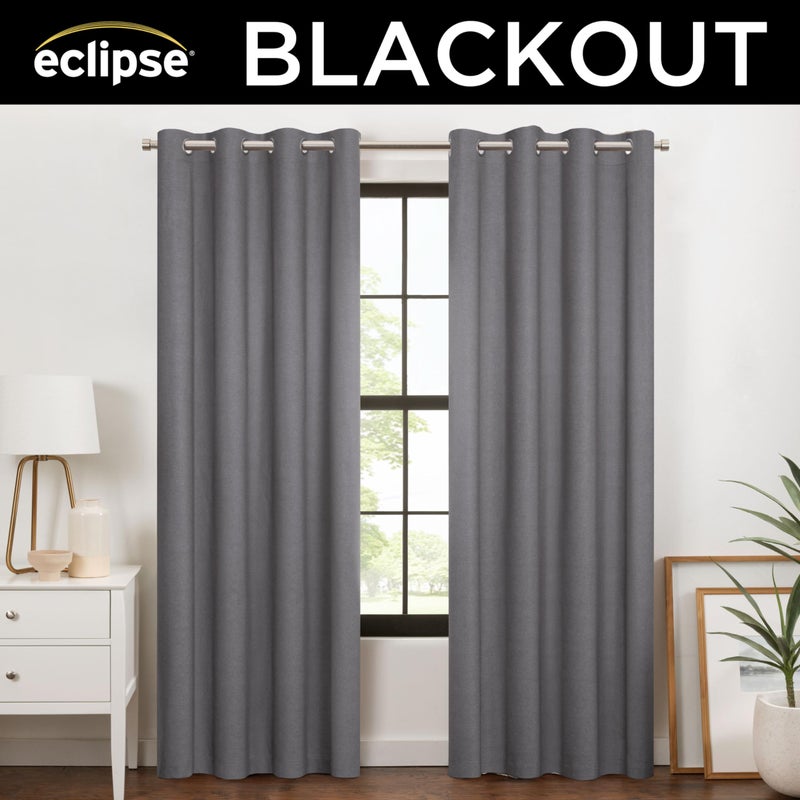 إكليبس Eclipse 100 ٪ Startain Stain Larissa Solid Grommet Stain 63 in Long X 50 في عريض من الستارة الستارة المعزولة بنسبة 100 ٪ - Image 4