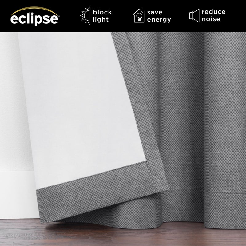إكليبس Eclipse 100 ٪ Startain Stain Larissa Solid Grommet Stain 63 in Long X 50 في عريض من الستارة الستارة المعزولة بنسبة 100 ٪ - Image 3