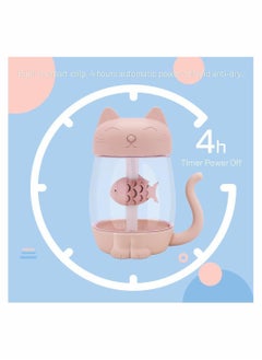 Y&D USB Cat Cool Mist Humidifier, 3 in 1 350ml Polyme Water Mode & Auto Shut-Off, Baby Humidifier with 6 Color LED Lights Changing, for Home Car Office, Air Small Fan (Pink)  - Image 4
