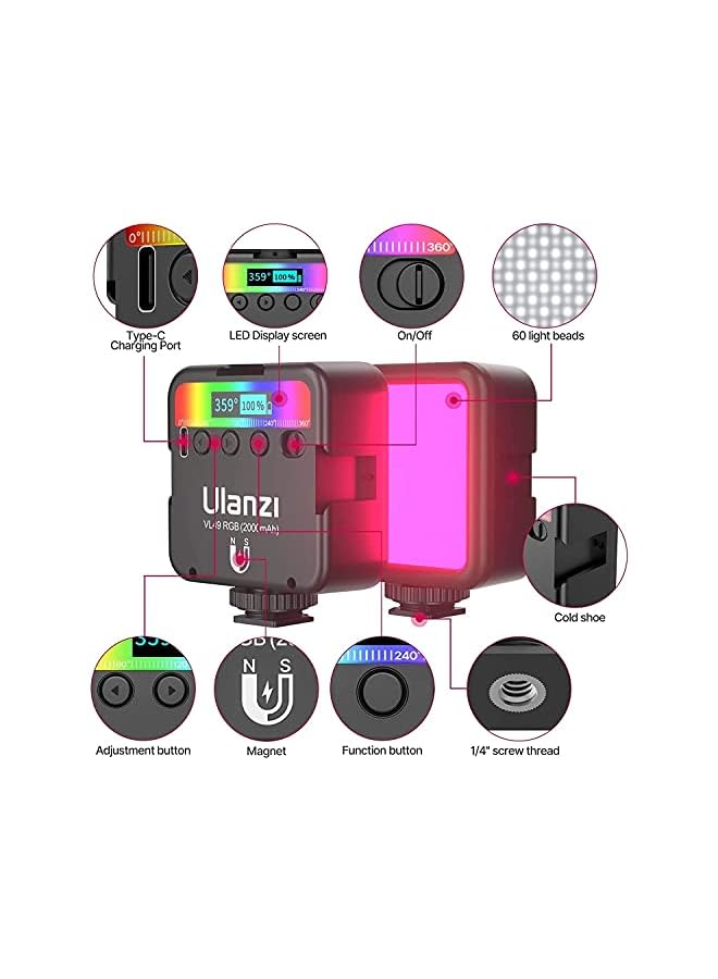 Ulanzi Fill Light Mini Video Lights Camera Light Portable LED Panel Lamp 2000mAh Chargeable VL49 Photo Video Lighting Fill Light Support Magnetic Attraction - Image 1