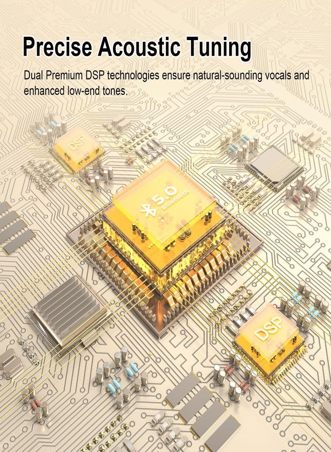 DOSS SoundBox XL 32W Bluetooth Speakers, Dual-Driver Wireless Bluetooth Home Stereo Speaker with 20W HD Sound, 12W Subwoofer, Bold Bass, Long Playtime for Echo Dot, Phone, Tablet, TV, Gift Ideas-Gold - Image 3