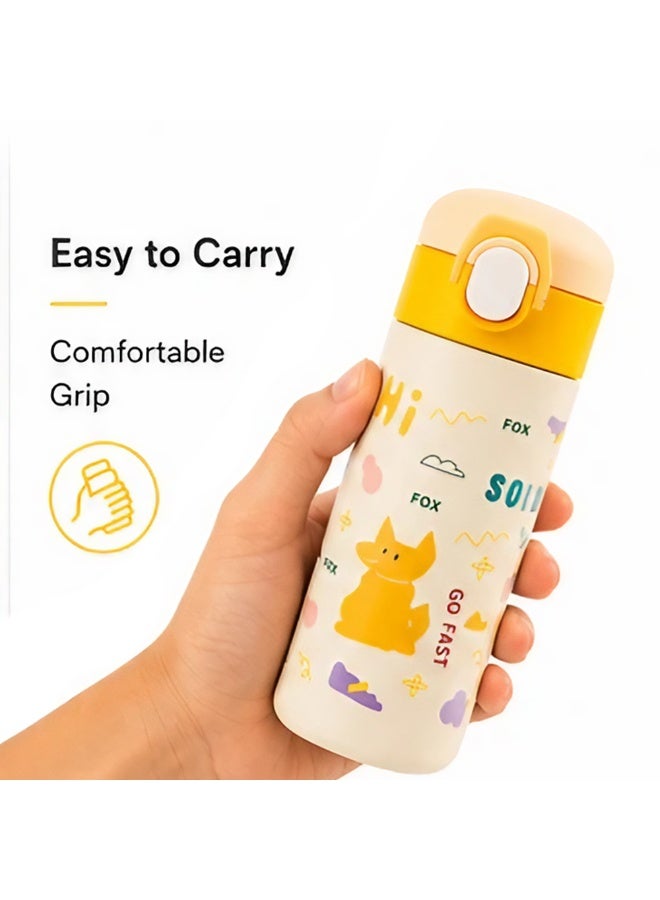 Cocobee-Insulated Stainless Steel Water Bottle, Leakproof, Soft Handle Grip, Odour Free, 500Ml, 3 Years+-Yellow - Image 3