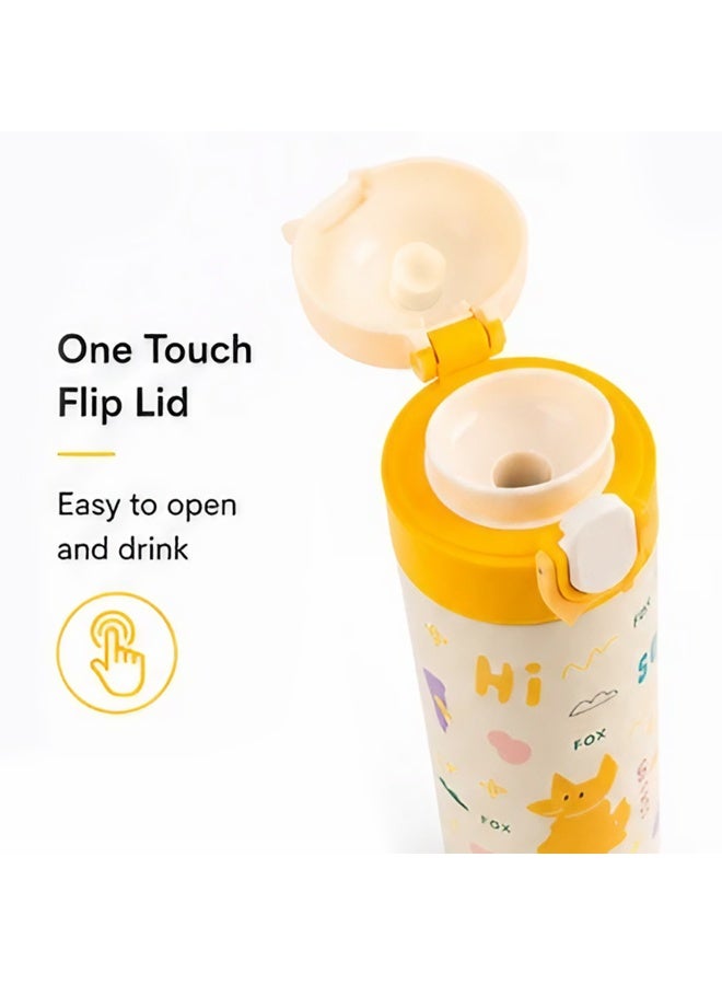 Cocobee-Insulated Stainless Steel Water Bottle, Leakproof, Soft Handle Grip, Odour Free, 500Ml, 3 Years+-Yellow - Image 2