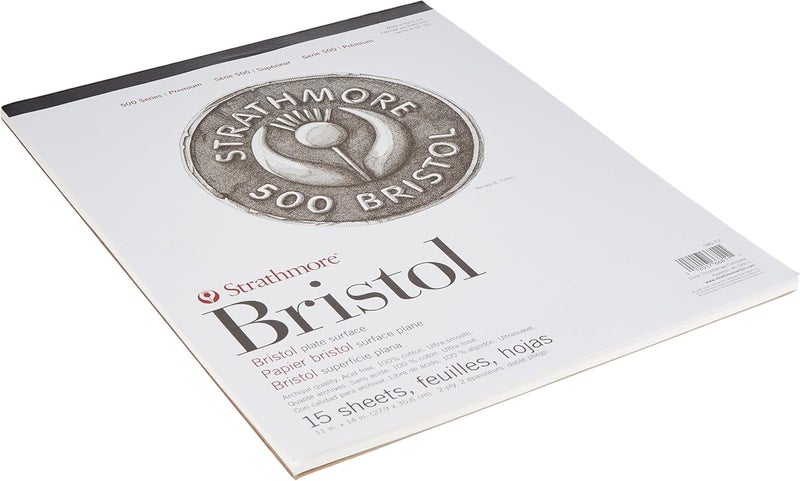 Strathmore 500 Series Bristol Pad - 11x14 Inches, 15 Sheets, 2-Ply Plate Surface - Image 2