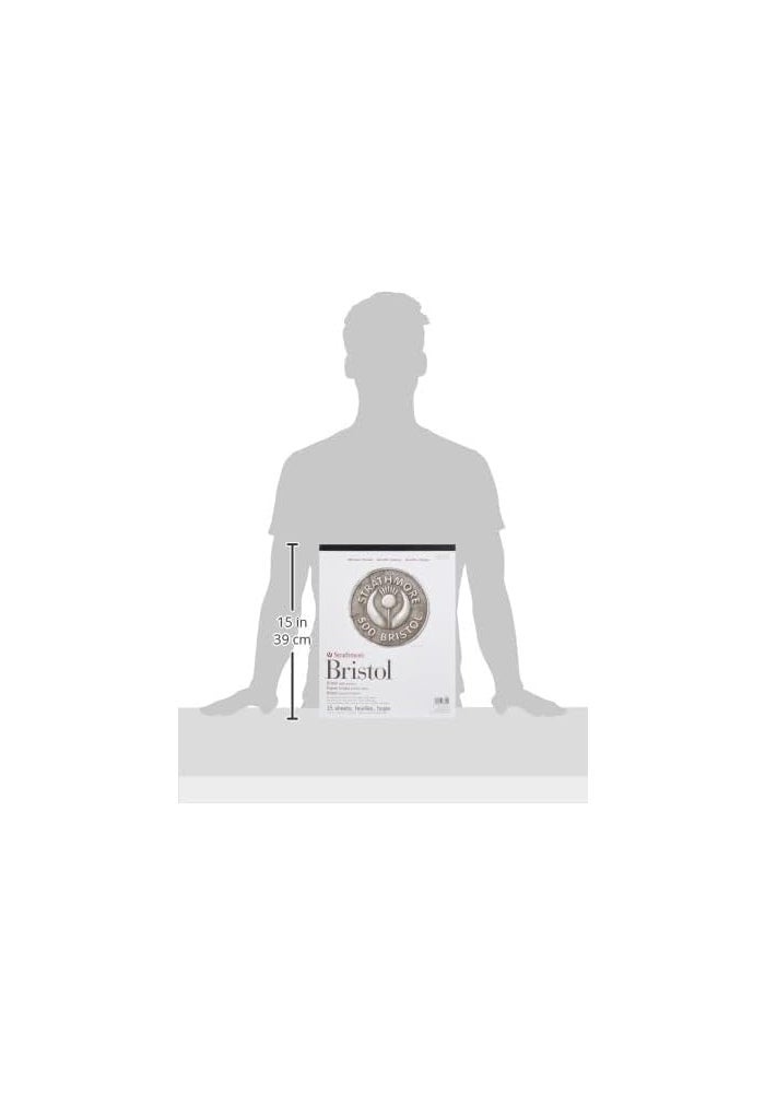 Strathmore 500 Series Bristol Pad - 11x14 Inches, 15 Sheets, 2-Ply Plate Surface - Image 4