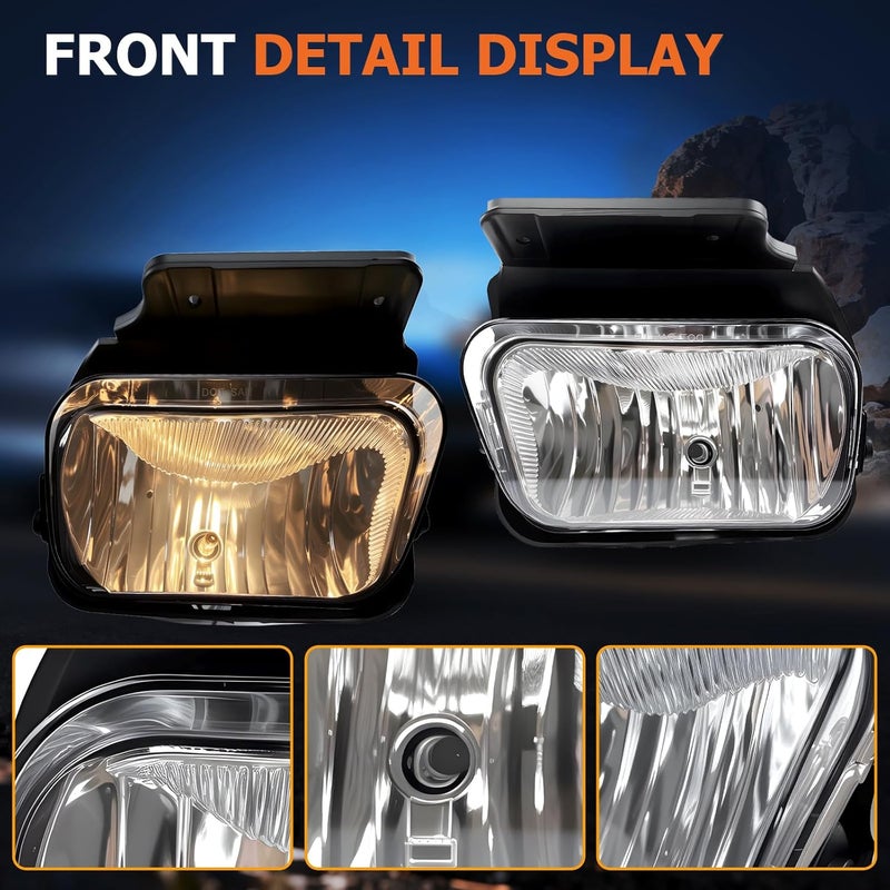Boxlight Fog Lights for 2003-2007 Chevy Silverado & 2002-2006 Avalanche - Clear Lens, 1 Pair - Image 4