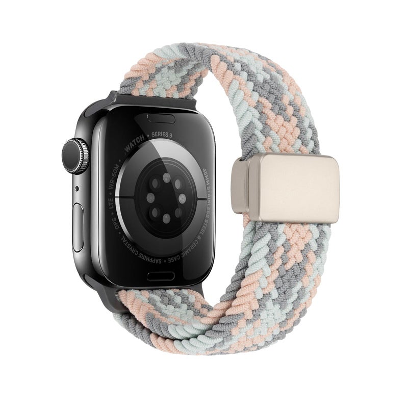إيروريكس لساعة Apple Watch 42 مم / 41 مم / 40 مم / 38 مم حزام ساعة مغناطيسي منسوج (رمادي وردي أزرق) - Image 3