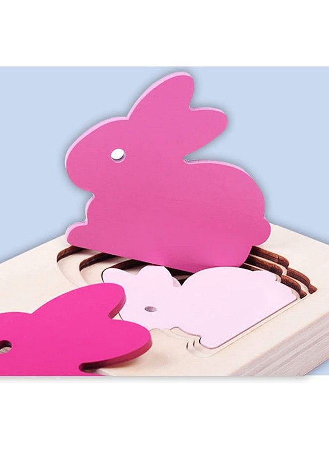 مجموعة واحدة من الألغاز متعددة الطبقات - أرنب كرتوني 3D - ألغاز خشبية - ألعاب تعليمية مبكرة للأطفال - Image 3