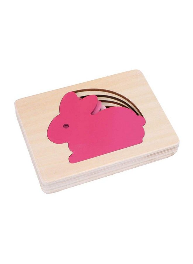 مجموعة واحدة من الألغاز متعددة الطبقات - أرنب كرتوني 3D - ألغاز خشبية - ألعاب تعليمية مبكرة للأطفال - Image 2