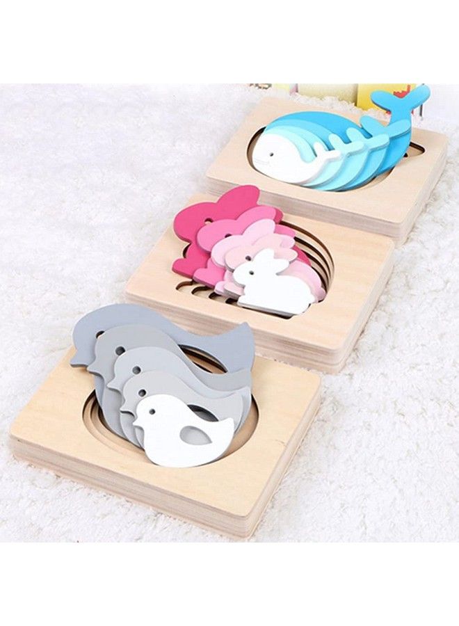 مجموعة واحدة من الألغاز متعددة الطبقات - أرنب كرتوني 3D - ألغاز خشبية - ألعاب تعليمية مبكرة للأطفال - Image 4