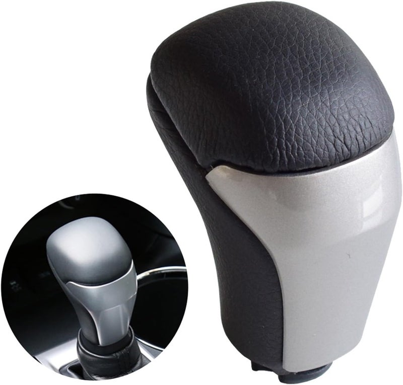 Shift Knob Wooden and ABS Leather Gear Shift Knob Auto Accessories for Manual Automatic Vehicles(Carbon fiber) - Image 3