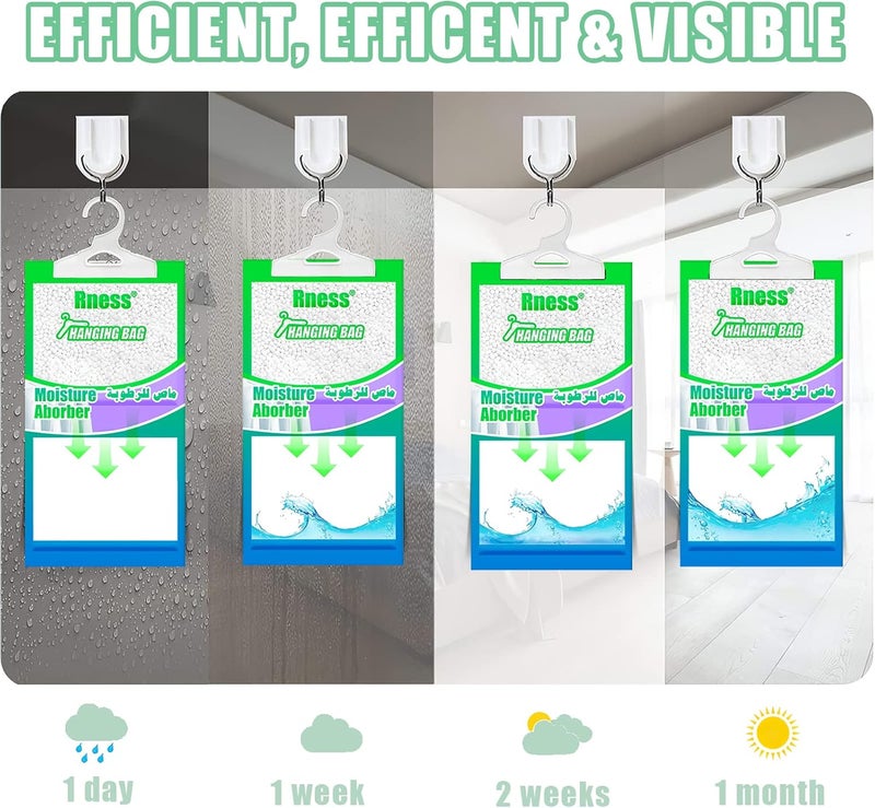 Rness Moisture Absorber Hanging Bag, Moisture Removers, Hanging Closet Dehumidifier Packages, 10 Pack Set - Image 3
