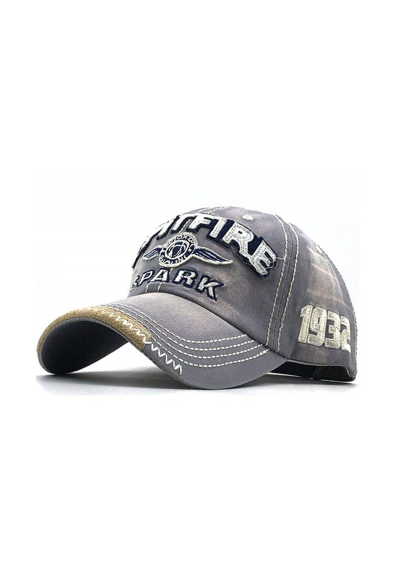 SYOSI Distressed Baseball Cap for Mens Vintage Trucker Hat  Cotton Embroidered Snapback Casual Baseball Cap for Unisex - Grey  - Image 1