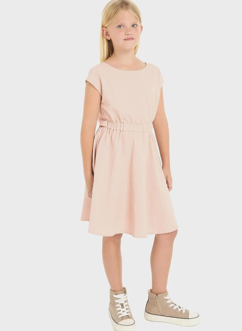 Calvin Klein Jeans Textured Cap Sleeve Dress