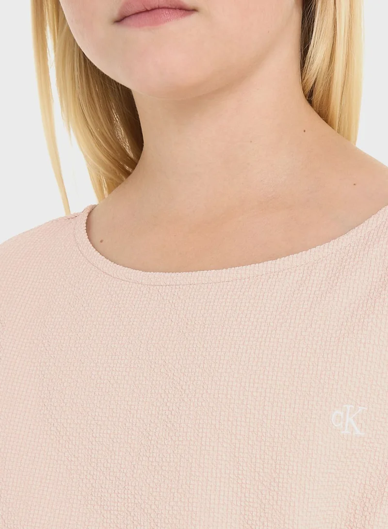 Calvin Klein Jeans Textured Cap Sleeve Dress