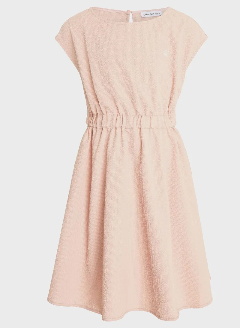 Calvin Klein Jeans Textured Cap Sleeve Dress