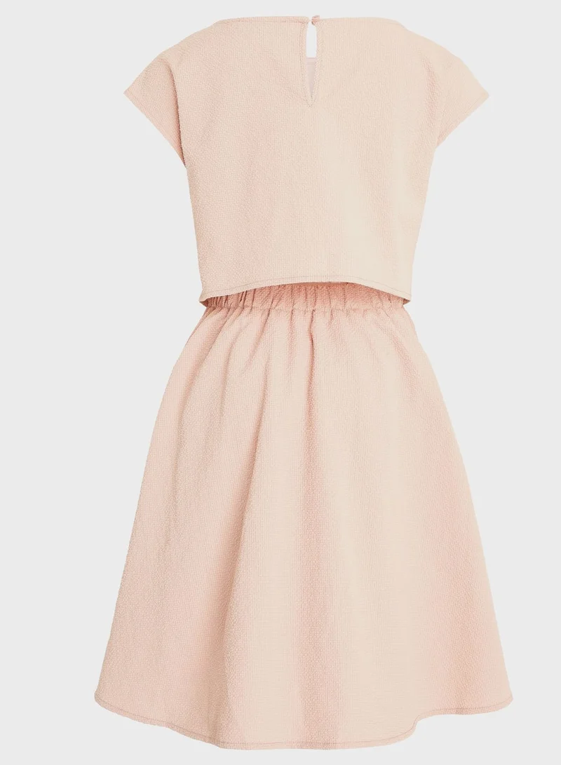 Calvin Klein Jeans Textured Cap Sleeve Dress