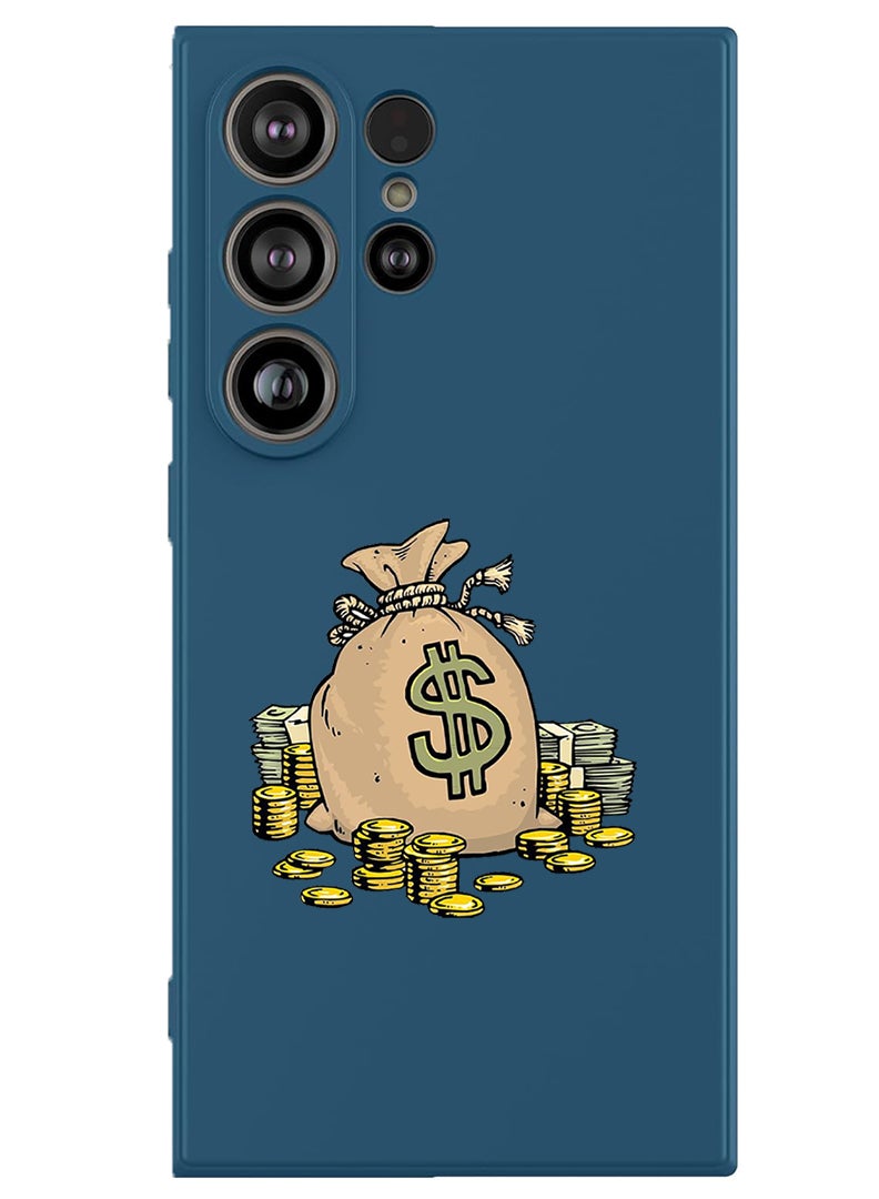 Theodor Protective Slim Fit Case Liquid Silicone Cover with Full Body Protection Anti-Scratch Shockproof Case For Samsung Galaxy S25 Ultra (Blue) - Dollar bag - Image 1