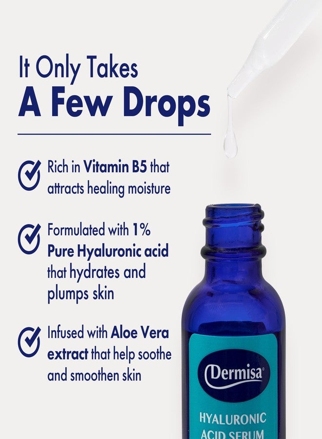 Dermisa Hyaluronic Acid Face Serum 1% Pure Hyaluronic Acid, Vitamin B5, Beta-Glucan | Intense Moisturizer For All Skin Types | Paraben & Fragrance-Free - Image 2