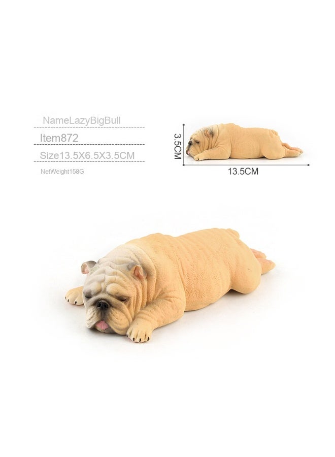 NIBEMINENT Realistic French Bulldog Animal Model - Adorable Sleeping Puppy Figurine