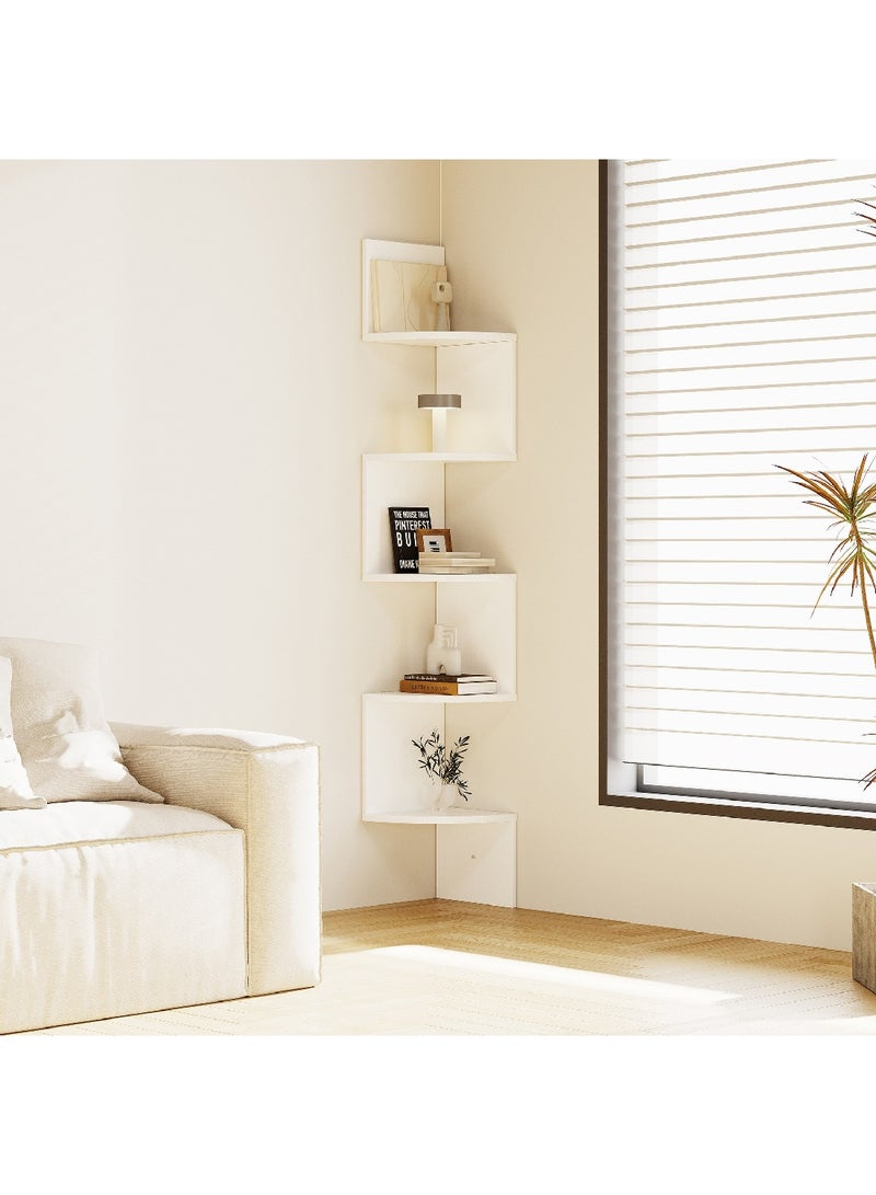 Home Box Jazz Tall Corner Wall Shelf 19.5 x 123 x 19.5 cm - Image 1